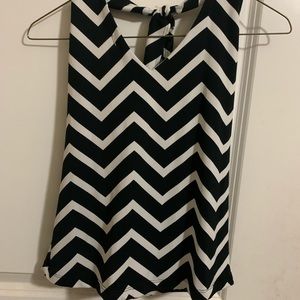 Small black and white halter top